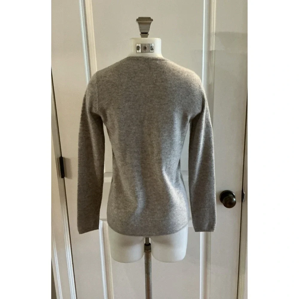 Neiman‎ Marcus The Cashmere Collection Sleeve Sequin Gray Sweater Size XS